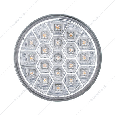 19 LED 4" Round Reflector Light (Stop, Turn & Tail) - Red LED/Clear Lens