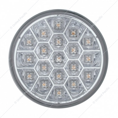 19 LED 4" Reflector Turn Signal Light - Amber LED/Clear Lens