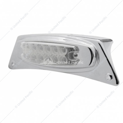 Chrome Fender Light Bracket With 12 LED Reflector Light - Amber LED/Clear Lens