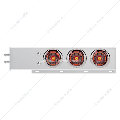 2" Bolt Pattern SS Spring Loaded Bar With 6X 4" 13 LED Abyss Lights & Visors - Red LED/Clear Lens (Pair)