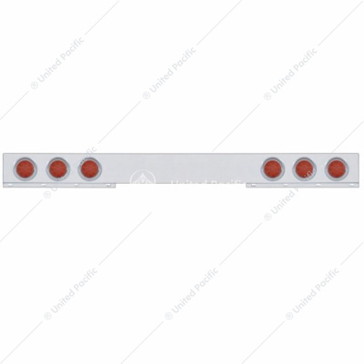Stainless 1 Piece Rear Light Bar With 6X 12 LED 4" Reflector Lights & Visors