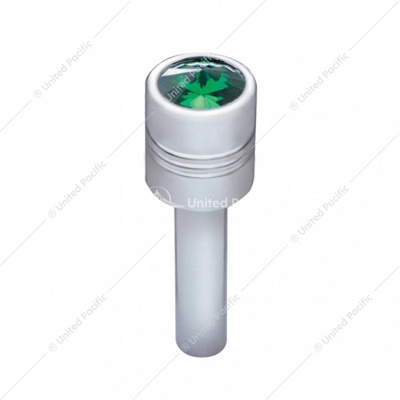 Chrome Door Lock Knob With 9/16" Green Crystal (2-Pack)