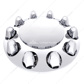 Dome Front Axle Cover With 1-1/2"  Push-On Nut Covers - Chrome (Color Box)