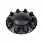 Dome Front Axle Cover With 1-1/2"  Push-On Nut Covers - Matte Black (Color Box)