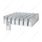 33mm x 3-3/4" Chrome Plastic Crown Nut Covers - Thread-On (60-Pack)