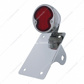 Chrome Vertical Side Mount License Bracket For Motorcycle With 1932 "LED DUO Lamp" Tail Light