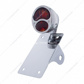 Chrome Vertical Side Mount License Bracket For Motorcycle With 1928 "STOP DUO Lamp" Tail Light