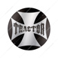 "Tractor" Maltese Cross Air Valve Knob Candy Color Sticker - Glossy Black