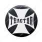 "Tractor" Maltese Cross Air Valve Knob Candy Color Sticker - Glossy Black