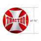 "Tractor" Maltese Cross Air Valve Knob Candy Color Sticker - Candy Red