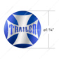 "Trailer" Maltese Cross Air Valve Knob Sticker Only - Blue (Bulk)