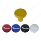 Deluxe Aluminum Screw-On Air Valve Knob With Multi-Color Glossy Tractor Sticker - Electric Yellow