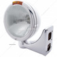 Stainless Steel Classic Headlight H4 Bulb & Turn Signal - Amber Lens