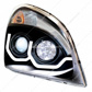 Blackout Projection Headlight With White LED Position Light For 2008-17 Freightliner Cascadia - Driver