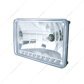 4" X 6" Crystal Headlight With 9 White LED Position Light - Low Beam