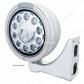 Stainless Bullet Classic Headlight 11 LED Bulb With LED Signal - Clear Lens