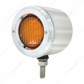 Stainless 2-1/2" Double Face Light With LED Lights & Bezels - Amber & Red LED/Amber & Red Lens
