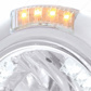 Stainless Steel Classic Headlight H4 With 34 White LED & Signal - Clear Lens