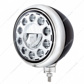 Black Guide Headlight 11 LED Bulb - Chrome