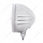 Stainless Steel Classic Embossed Stripe Headlight 5 LED Bulb & Dual Mode LED Signal-Clear Lens