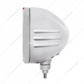 Stainless Steel Bullet Embossed Stripe Headlight 6014 & Dual Mode LED Signal - Amber Lens