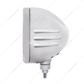 Stainless Bullet Embossed Stripe Headlight Housing With 34 Amber LED Crystal Halogen Headlight