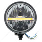 Black 5-3/4" Motorcycle Headlight 9 LED Bulb With Amber LED Light Bar - Bottom Mount