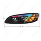 Black LED Headlight With Color Changing Position Light Bar For Peterbilt 386 (2005-2015) & 387 (1999-2010) - D