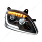 Black LED Headlight W/Sequential LED Turn Signal For Peterbilt 579 (2012-21) & 587 (2010-16) - Passenger