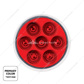 7 LED 2" Round Double Fury Light (Clearance/Marker) - Red & White LED/Clear Lens