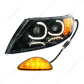 Black LED Projector Headlight With Rear Facing Turn Signal For International Durastar 2002-2018 - Driver