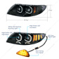 Black LED Projector Headlight With Rear Facing Turn Signal For International Durastar 2002-2018 - Passenger