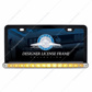 Black License Plate Frame With 14 LED 12" Light Bar - Amber LED/Clear Lens