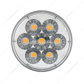 14 LED 4" Round Double Fury Light (Turn Signal) - Amber & Blue LED/Clear Lens