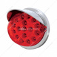 17 LED Dual Function Watermelon Clear Reflector Flush Mount Kit With Visor - Red LED/Red Lens