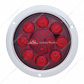 12 LED 4" Round Flange Mount Light (Stop, Turn & Tail) - Red LED/Red Lens (Bulk)