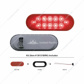 12 LED 6" Oval Reflector Light Kit (Stop, Turn & Tail) - Red LED/Red Lens