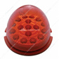 17 LED Watermelon Clear Reflector Flush Mount Kit With Low Profile Bezel - Red LED/Red Lens