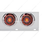 2" Bolt Pattern SS Spring Loaded Bar With 6X 4" 13 LED Abyss Lights & Visors - Red LED/Clear Lens (Pair)