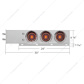 2-1/2" Bolt Pattern Chrome Spring Loaded Bar W/6X 4" 13 LED Abyss Lights & Visors - Red LED/Clear Lens (Pair)