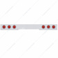 Stainless 1 Piece Rear Light Bar With 6X 7 LED 4" Reflector Lights & Visors - Red LED/Red Lens