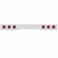 Stainless 1 Piece Rear Light Bar With 6X 36 LED 4" Lights & Bezels - Red LED/Red Lens