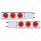 3-3/4" Bolt Pattern CR Spring Loaded Rear Bar W/6X 21 Red LED 4" GloLight & Visors - Red Lens (Pair)
