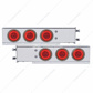 3-3/4" Bolt Pattern Deluxe SS Spring Loaded Bar W/6X 21 Red LED 4" GloLight -Red Lens (Pair)