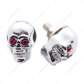 Chrome Skull With Jewel Eyes License Plate Fastener (2-Pack)