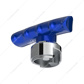 Thread-On T-Shape Gearshift Knob With Chrome 13/15/18 Speed Adapter - Indigo Blue