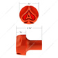 Ace Of Spades Air Valve Knob - Cadmium Orange With Gloss Red Inlay