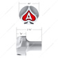 Ace Of Spades Air Valve Knob - Liquid Silver With Gloss Red Inlay