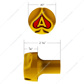 Ace Of Spades Air Valve Knob - Electric Yellow With Gloss Red Inlay