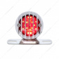 Motorcycle LED Rear Fender Tail Light With Chrome Grille Bezel - Red Lens